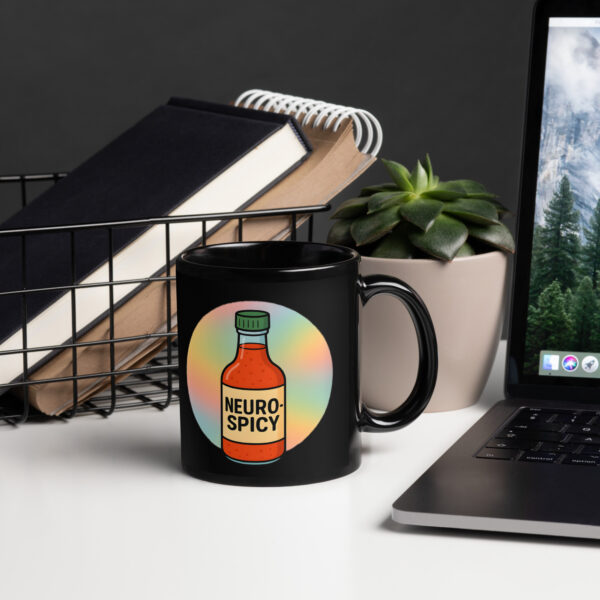 Neurospicy Black Glossy Mug - Image 2