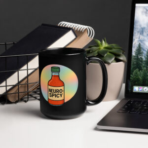 Neurospicy Black Glossy Mug