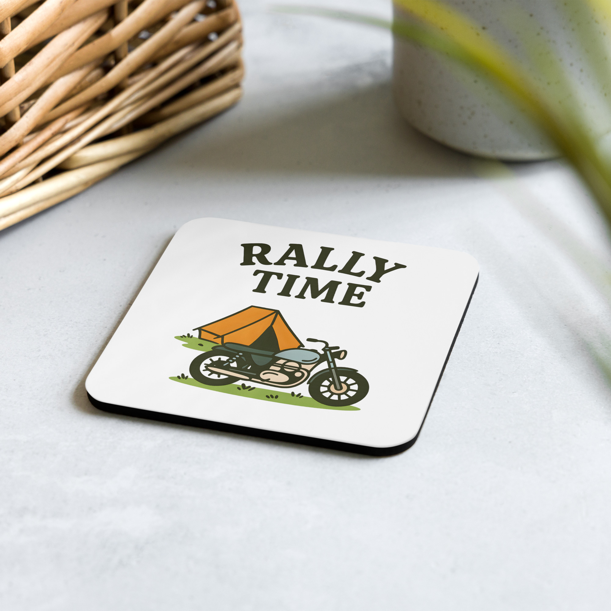 Rally Time Cork-back coaster