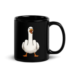 Angry Duck Black Glossy Mug
